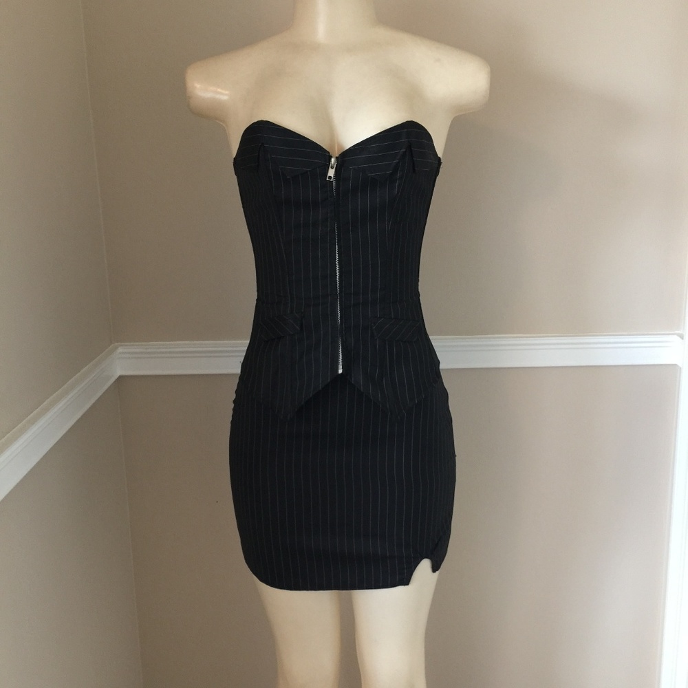 LIKE NEW Pinstripe Corset and Skirt 